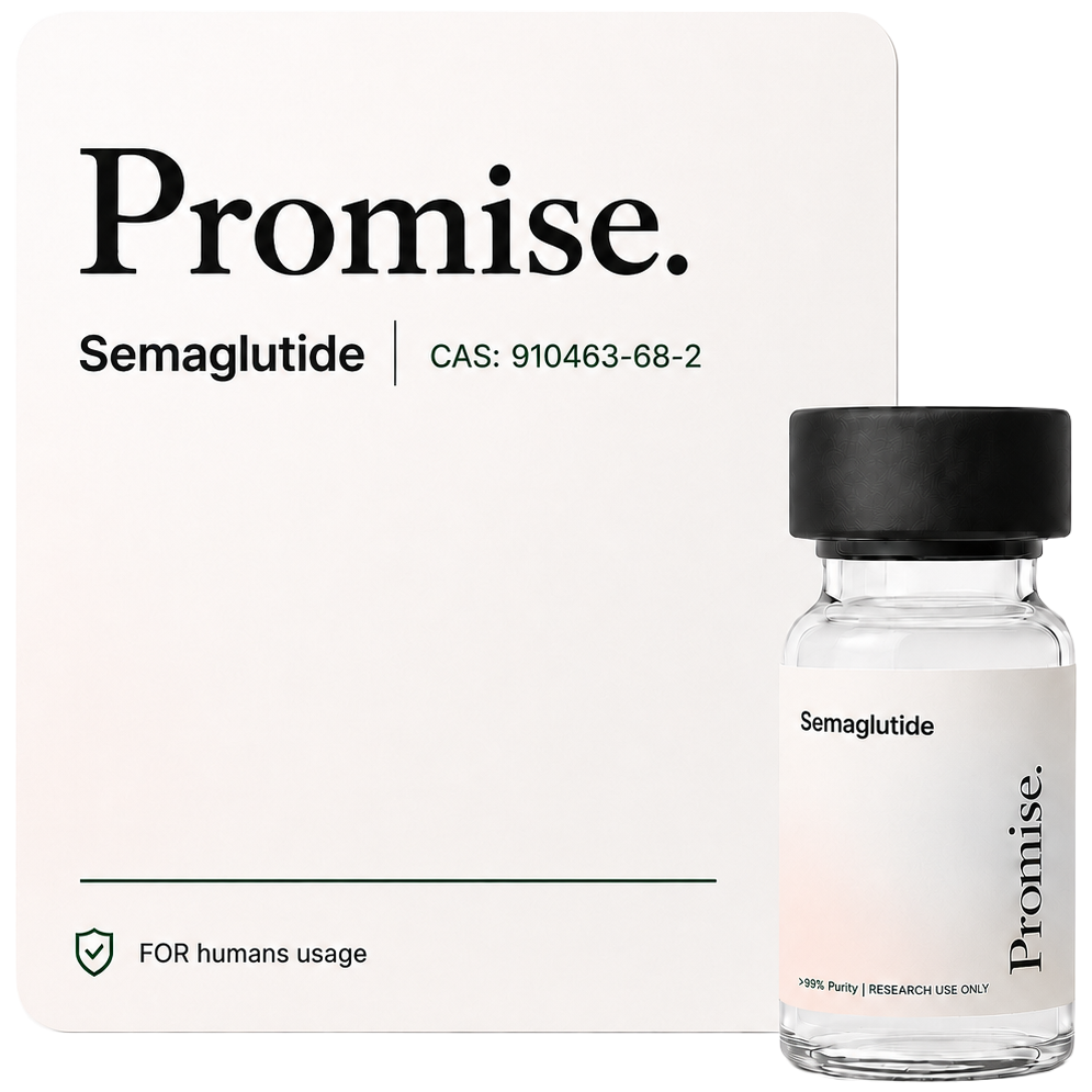 Promise Semaglutide vial and product card