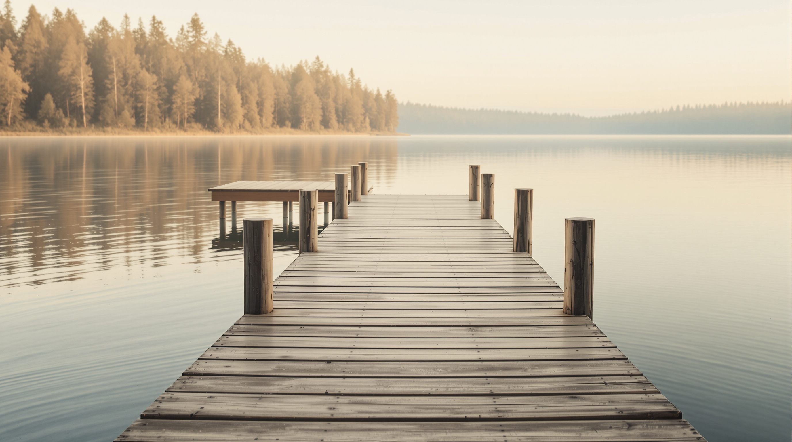 The end of a lakeside dock